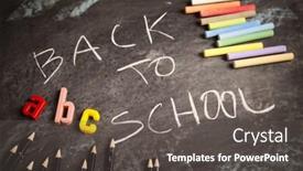  Presentation with school - Beautiful slide set featuring school-background backdrop and a dark gray colored foreground
