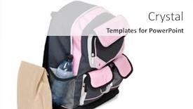  Presentation with school and community - PPT theme with school-backpack-isolated-on-white background and a white colored foreground