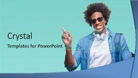  Presentation with american slavery - Beautiful theme featuring school bag - afro american man wearing headphones backdrop and a  colored foreground