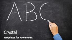 Presentation with abc preschool - Slide deck enhanced with blackboard concept school teacher writing background and a dark gray colored foreground