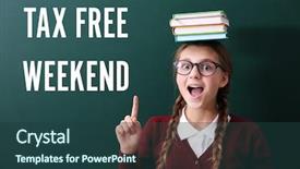  Presentation with free school - Beautiful slides featuring school blackboard text tax free backdrop and a ocean colored foreground