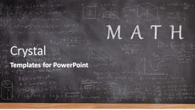  Presentation with math - Presentation theme with school-blackboard-with-math-formulas background and a dark gray colored foreground