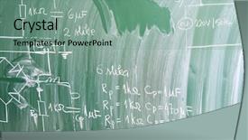  Presentation with physics - Presentation featuring school blackboard with physics formulas background and a  colored foreground