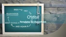  Presentation with school board - Amazing slide deck having win win solution again - success scheme on school board backdrop and a ocean colored foreground