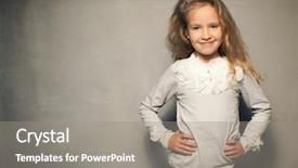  Presentation with save girl child - Beautiful presentation theme featuring school board girl near blackboard backdrop and a gray colored foreground