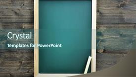  Presentation with school board - Cool new theme with school board on wooden table backdrop and a ocean colored foreground