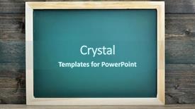  Presentation with school board - Amazing PPT layouts having school board on wooden table backdrop and a ocean colored foreground