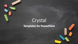  Presentation with chalk board - PPT theme enhanced with school-board-with-colour-chalk background and a dark gray colored foreground