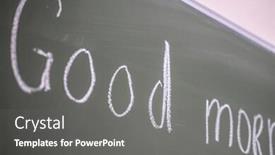  Presentation with school board - Colorful PPT layouts enhanced with school-board-with-inscriptions backdrop and a gray colored foreground