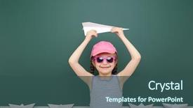  Presentation with cardboard or brown board paper - Audience pleasing presentation design consisting of school board with paper plane backdrop and a ocean colored foreground