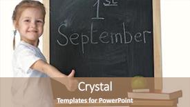  Presentation with school apple - Slides enhanced with school book apple - little girl and blackboard background and a coral colored foreground