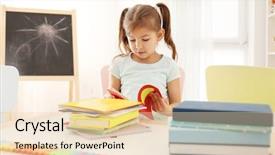  Presentation with cute mice rats - Cool new slides with person child sitting stack books - cute little girl doing homework backdrop and a lemonade colored foreground