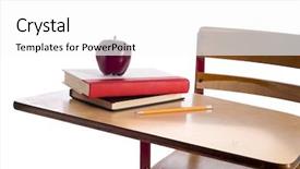  Presentation with school apple - Slides featuring vintage school desk with school background and a white colored foreground