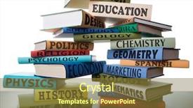  Presentation with wisdom - Theme enhanced with school books on a stack background and a tawny brown colored foreground