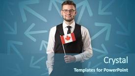  Presentation with hand drawn school - Slide deck featuring school border - cheerful elegant boy standing background and a ocean colored foreground