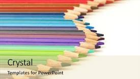  Presentation with crayons - Colorful PPT theme enhanced with school border - closeup of crayons backdrop and a lemonade colored foreground