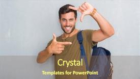  Presentation with tourist - Presentation with school border - handsome tourist young man background and a tawny brown colored foreground