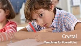  Presentation with math notebook for high school - Beautiful slides featuring school boy in class writing backdrop and a  colored foreground