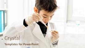  Presentation with school elementary - Theme featuring school-boy-measuring-components-during background and a  colored foreground