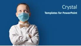  Presentation with normal - Presentation with school-boy-wearing-face-mask background and a ocean colored foreground