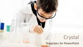  Presentation with components - Presentation theme consisting of school-boy-wearing-protection-glasses background and a lemonade colored foreground