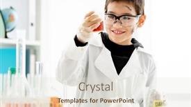  Presentation with lab test - PPT theme enhanced with school-boy-with-dirty-face background and a lemonade colored foreground