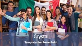  Presentation with students - Beautiful presentation featuring school boys girls background presentation - multiethnic cheerful students present italy backdrop and a ocean colored foreground