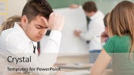  Presentation with sad lonely student sitting - Slide deck consisting of sockets - black charger with american socket background and a light gray colored foreground.