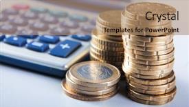  Presentation with calculator - PPT layouts having school budget - money and calculator background and a coral colored foreground