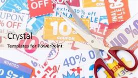  Presentation with coupon - Beautiful slides featuring school budget - money saving coupon vouchers backdrop and a lemonade colored foreground