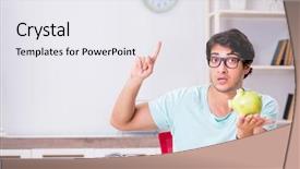  Presentation with school budget - Audience pleasing presentation theme consisting of school budget - young student in expensive tuition backdrop and a white colored foreground