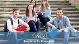  Presentation with group of students raising hands - PPT theme having wings - watercolor painting white wing owl background and a ocean colored foreground.