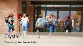  Presentation with high school students - Colorful slides enhanced with school building at beginning backdrop and a lemonade colored foreground