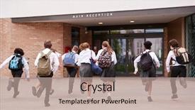  Presentation with high school students - Presentation consisting of school building at beginning background and a coral colored foreground