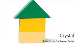  Presentation with shape - Slide deck enhanced with blocks in shape of house background and a white colored foreground