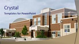  Presentation with building - Presentation enhanced with school building background and a sky blue colored foreground