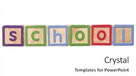  Presentation with school safety plan - Amazing PPT layouts having school built by play blocks backdrop and a white colored foreground