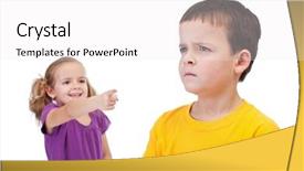  Presentation with school bullying - Presentation theme enhanced with school bullying concept with girl background and a white colored foreground