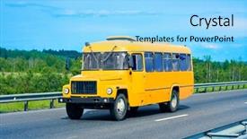  Presentation with school bus - Presentation theme having school bus - of buses series background and a arctic colored foreground