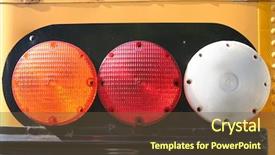  Presentation with school bus - Theme with school bus flashers background and a tawny brown colored foreground