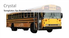  Presentation with school bus - Presentation theme enhanced with school-bus-isolated-on-white background and a white colored foreground