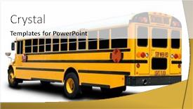 Presentation with school bus - Amazing slides having school-bus backdrop and a white colored foreground
