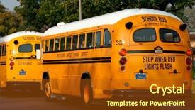  Presentation with school bus - Theme consisting of school bus background and a crimson colored foreground