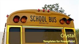  Presentation with school bus - Amazing presentation theme having school bus backdrop and a tawny brown colored foreground