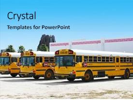 Front View School Bus Buses PPT template 22 | CrystalGraphics