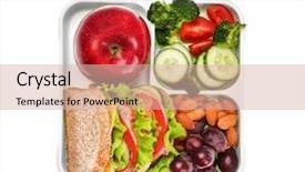  Presentation with school cafeteria - PPT theme enhanced with school cafeteria - lunch box with delicious food background and a lemonade colored foreground