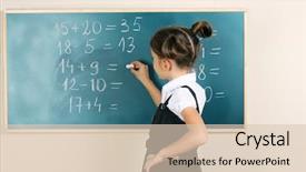  Presentation with kanban board - Amazing PPT theme having school chalkboard - beautiful little girl writing backdrop and a lemonade colored foreground