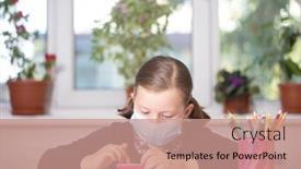  Presentation with child protection - Audience pleasing presentation design consisting of school-child-wearing-mask backdrop and a coral colored foreground