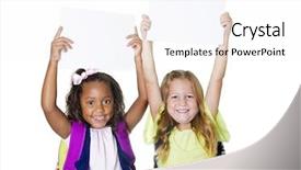  Presentation with cute math for kids - Slide set enhanced with school children background presentation - two cute kids holding up background and a white colored foreground