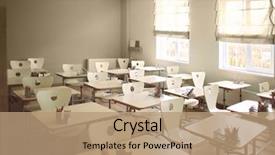  Presentation with classroom - Colorful presentation enhanced with school classroom interior backdrop and a coral colored foreground